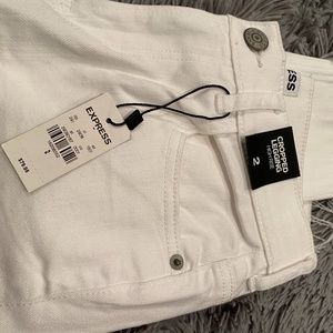 NWT Express high rise cropped leggings white jeans